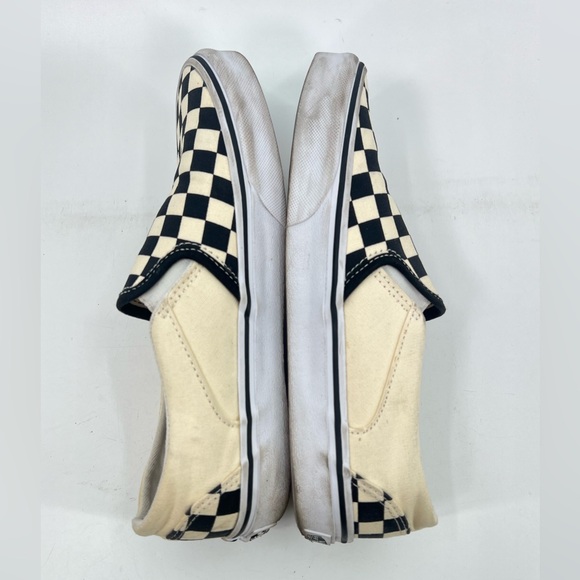 Vans Classic Slip-On Checkerboard Shoe Black and Off White Size 8 Eight - Picture 8 of 11